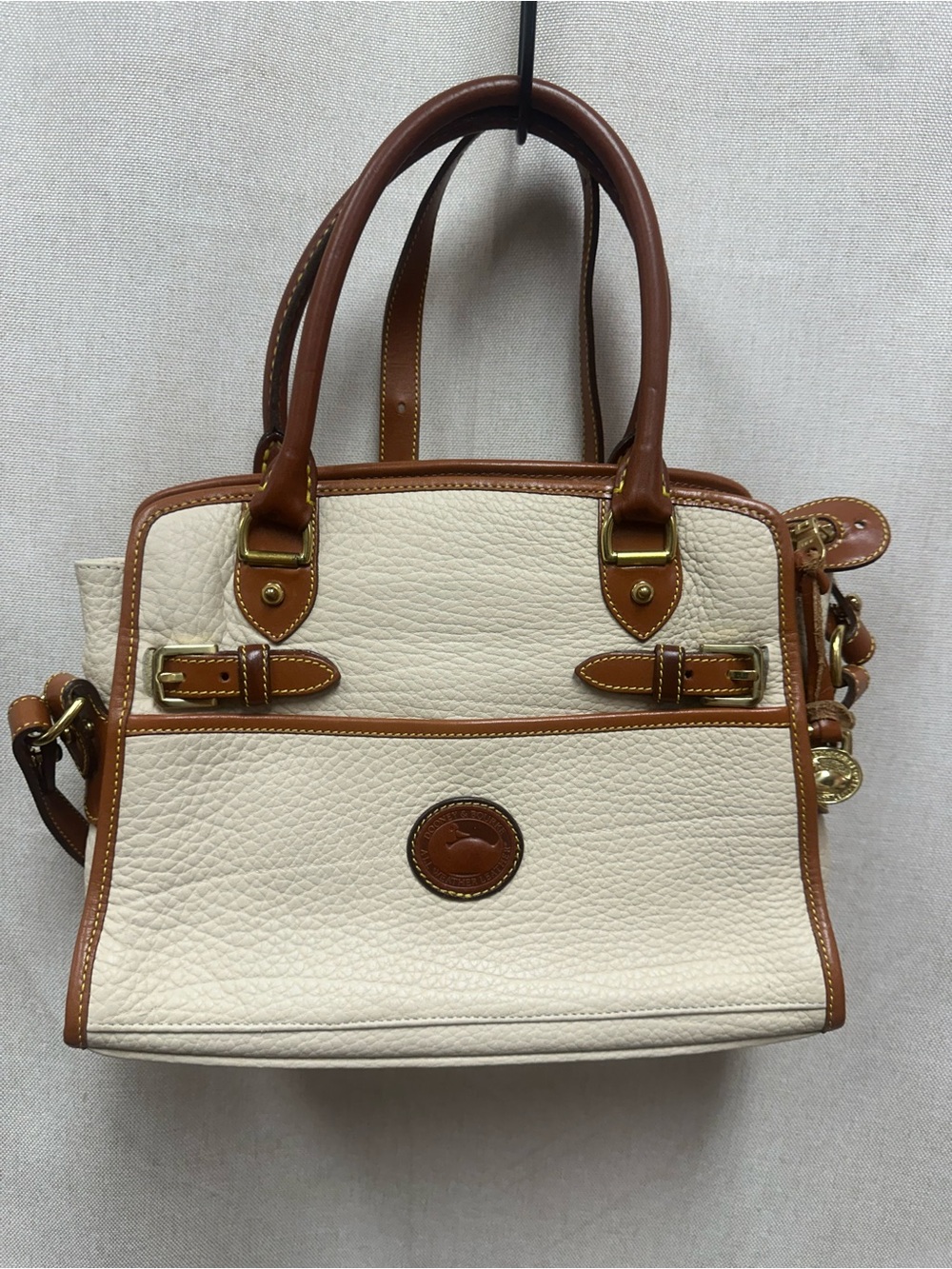 Dooney & Bourke Vintage 'Whispers of Lace' Handbag Satchel Bone/Tan